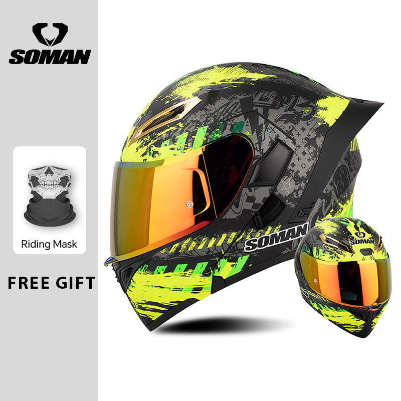 Modular Flip Up Motorcycle Helmet Dot Approved - Casque de Moto pour hommes casque