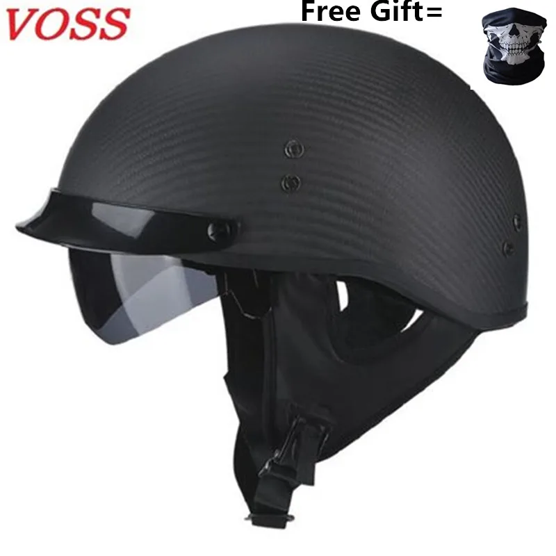 Carbon Fiber Lightweight Motorcycle Helmet - Casque de moto demi-visage en Fiber