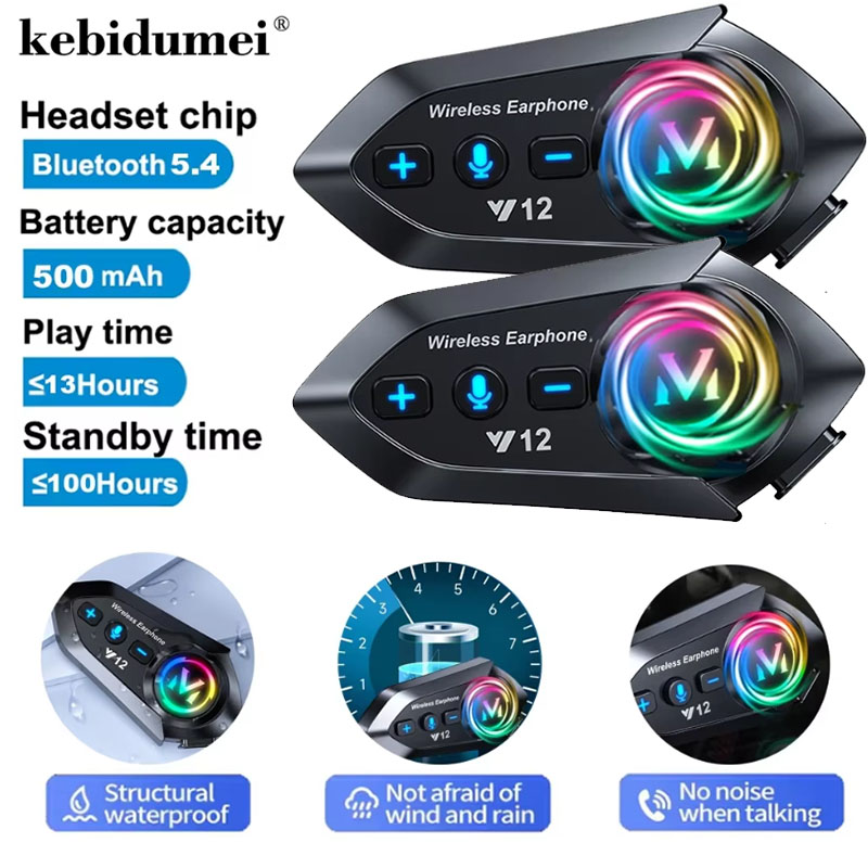 Full Face Motorcycle Helmet With Bluetooth - Y12 double micro casque de moto