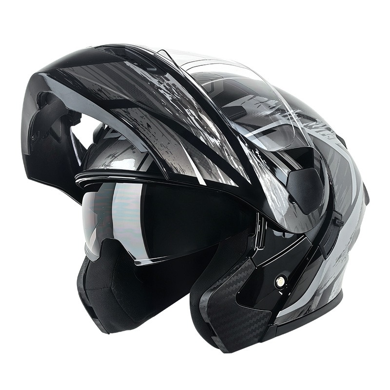Modular Flip Up Motorcycle Helmet Dot Approved - Casque de moto modulaire à double