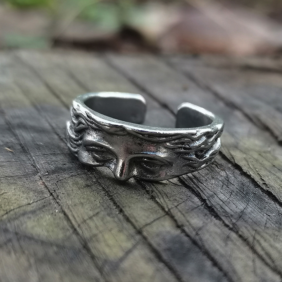 Vintage Open Face Retro Helmet - Bague demi-masque vénus créative pour hommes,