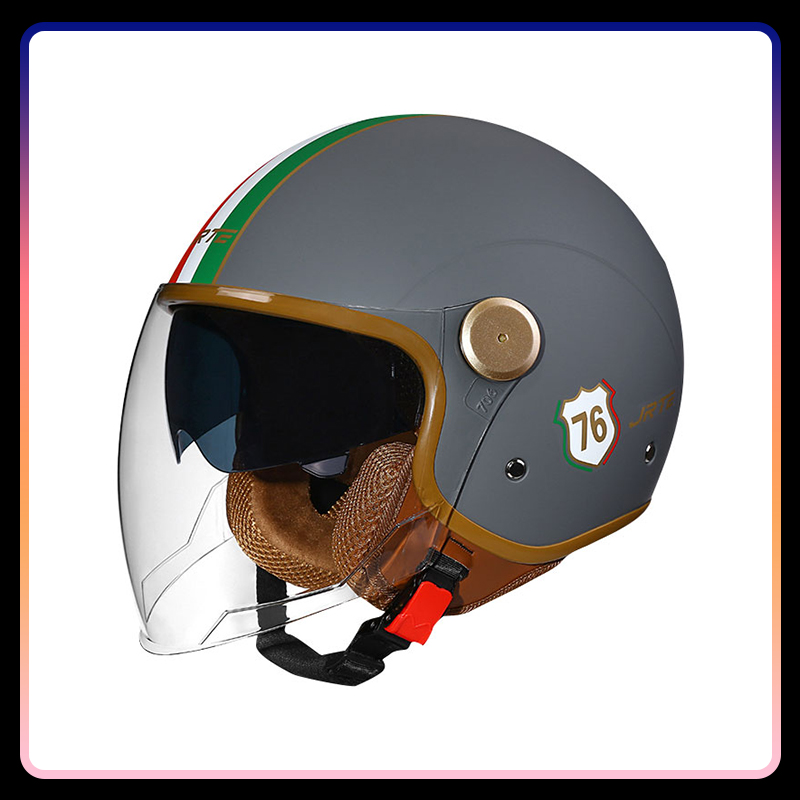 Vintage Open Face Retro Helmet - Casques semi-ouvert rétro approuvés DOT, Double
