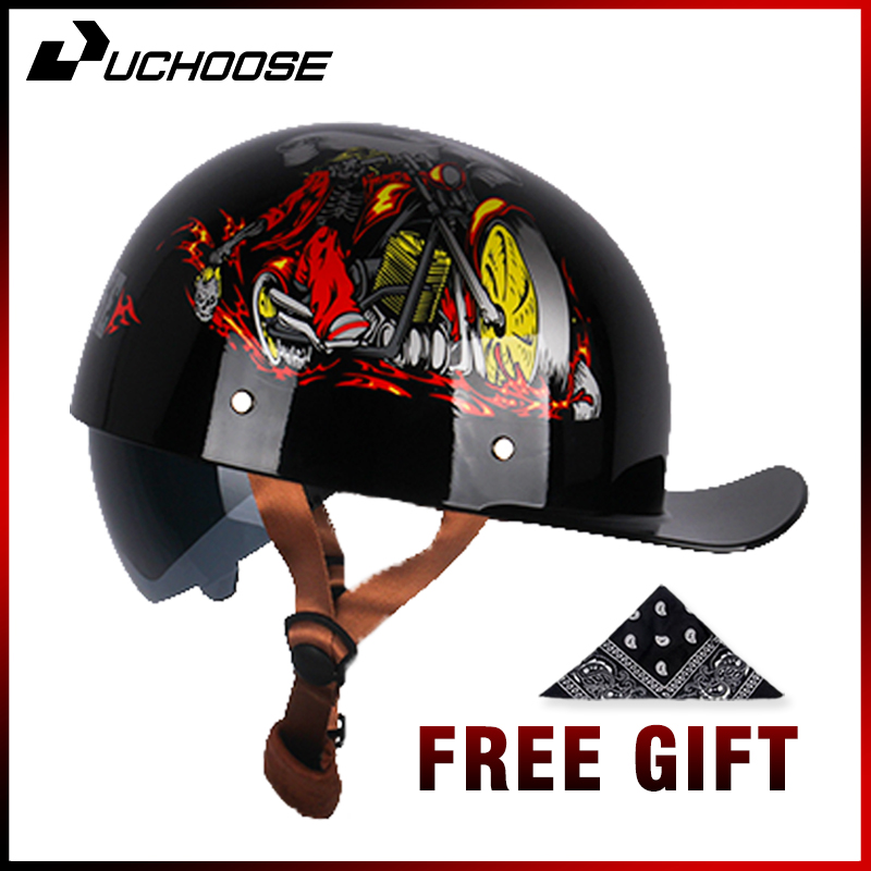 Vintage Open Face Retro Helmet - Uchoose été moto Casque DS casquette