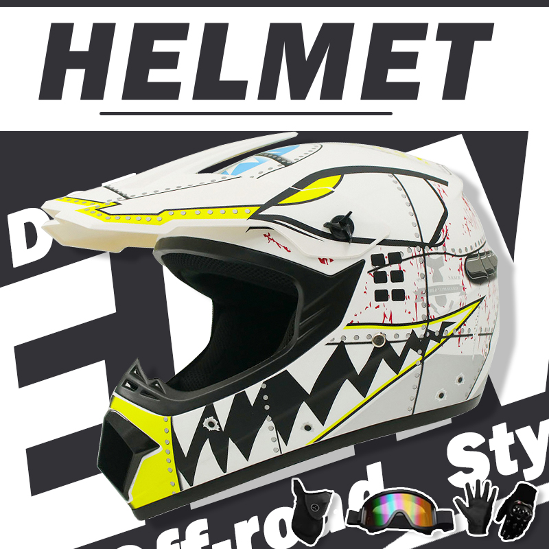 Off Road Motocross Helmet Goggles Set - Ensemble de casque de motocross et
