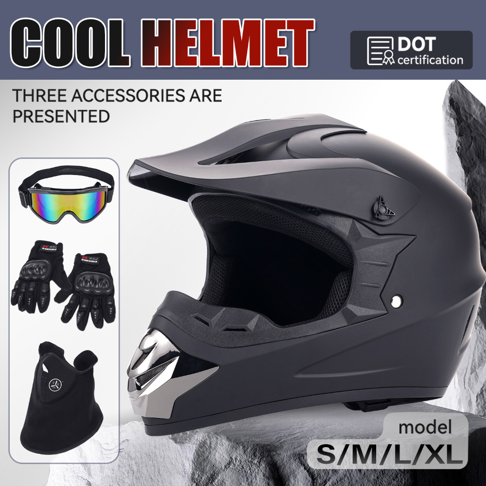 Off Road Motocross Helmet Goggles Set - Casque de moto tout-terrain, ensemble de