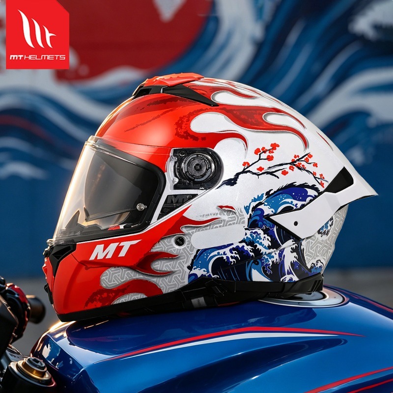 Dual Visor Motorcycle Racing Helmet - NOUVEAU Casque de moto intégral MT