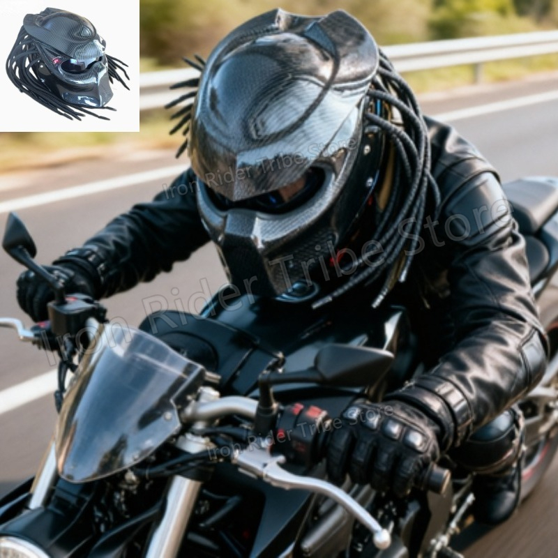 Custom Predator Motorcycle Helmet - Casque de moto intégral HOT Racing