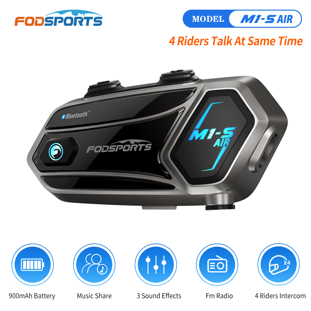 Universal Motorcycle Helmet Intercom Headset - Fodsports M1-S Air Moto Intercom, Casque