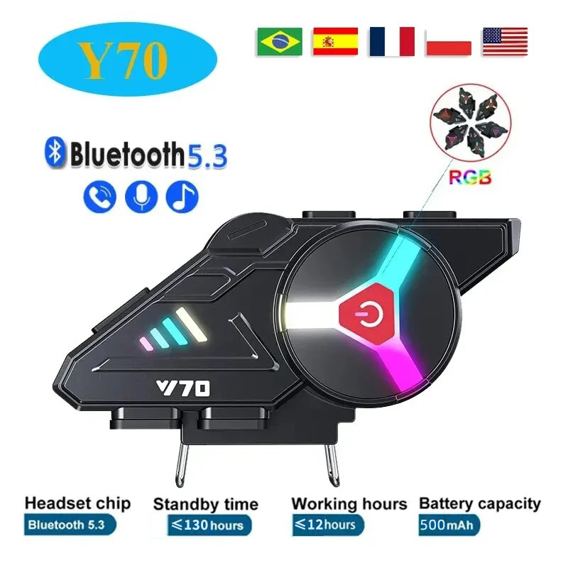 Full Face Motorcycle Helmet With Bluetooth - Y70 Moto Bluetooth Casque Casque V5.3
