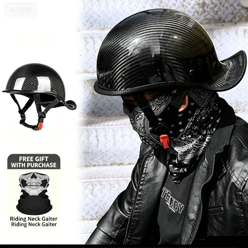 Carbon Fiber Lightweight Motorcycle Helmet - Casque rétro en fibre de carbone