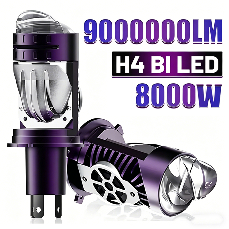 Universal Motorcycle Led Headlight Projector - Ampoule de phare LED 8000W H4/9003/HB2