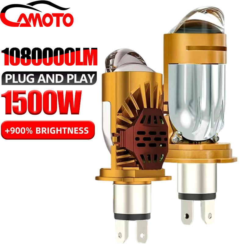 Universal Motorcycle Led Headlight Projector - CAMOTO Bi LED Objectif Projecteur H4