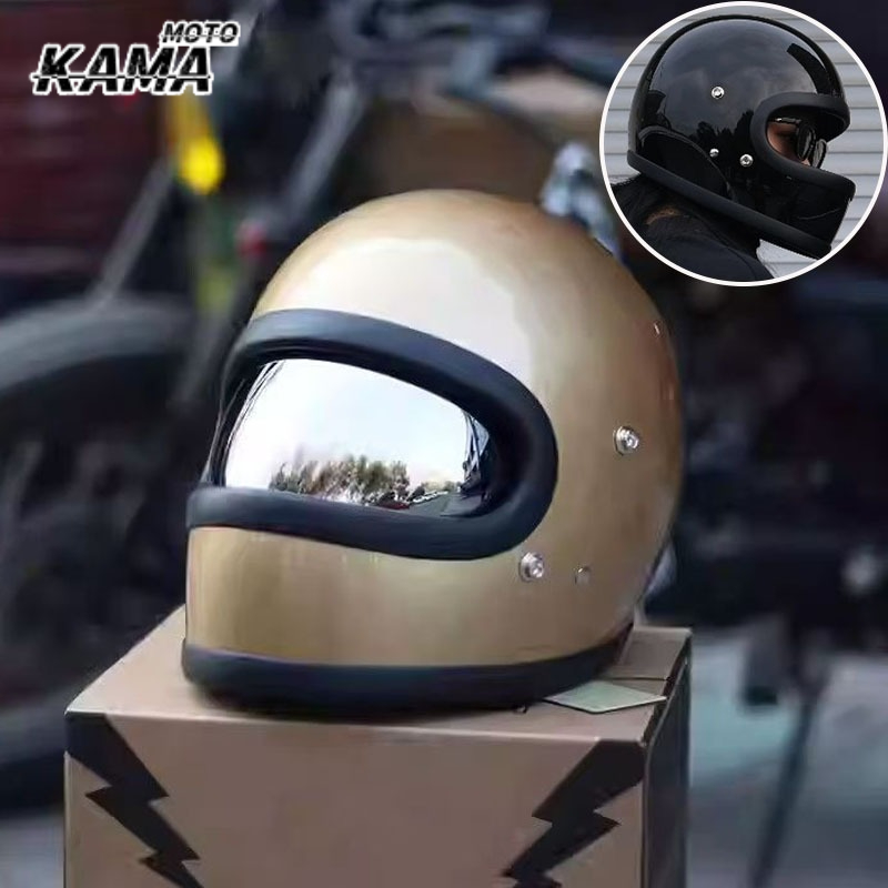 Vintage Open Face Retro Helmet - Casque De Moto rétro certifié DOT