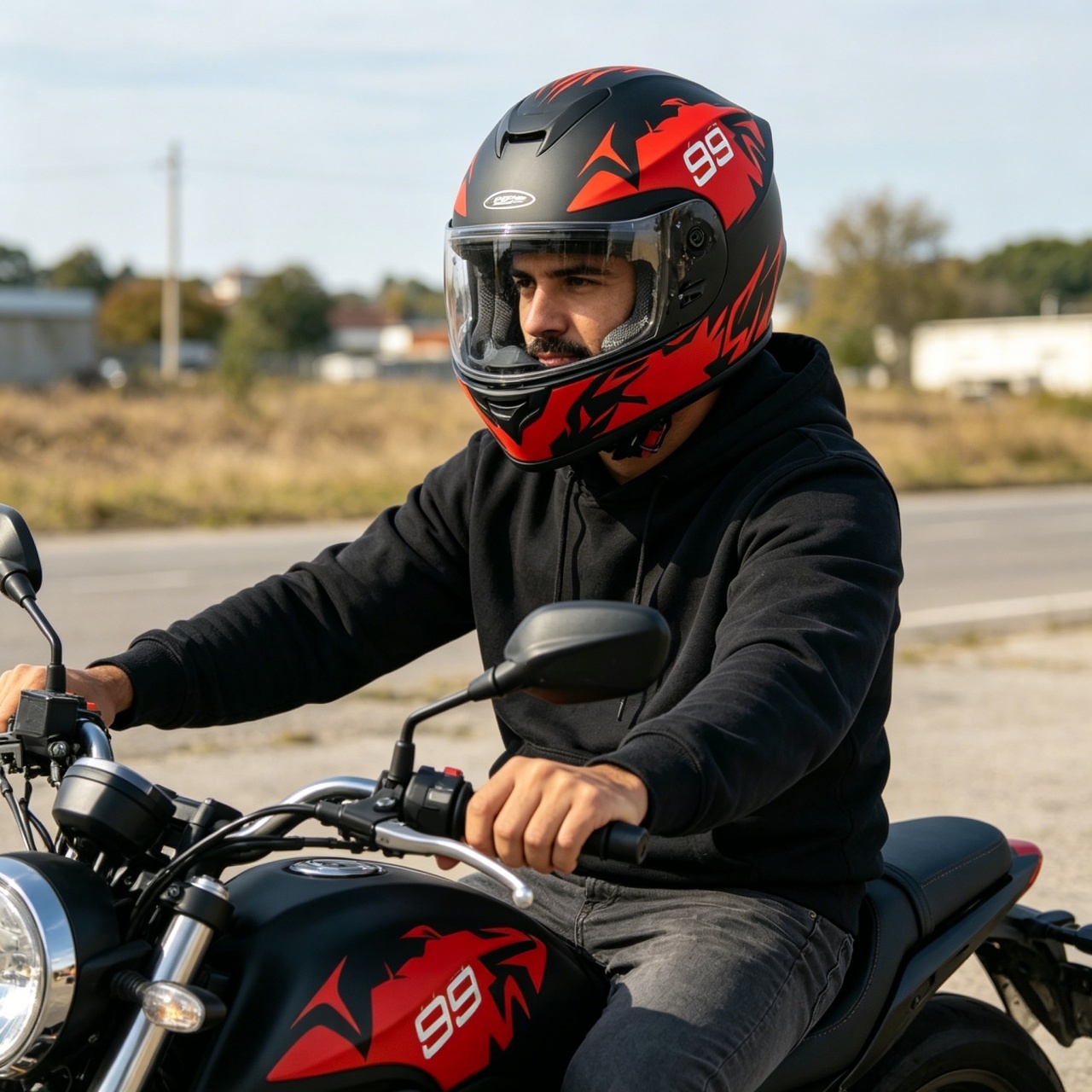 Dual Visor Motorcycle Racing Helmet - Casque de moto intégral pour homme,
