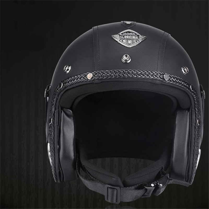 Vintage Open Face Retro Helmet - Casques de Moto rétro pour hommes