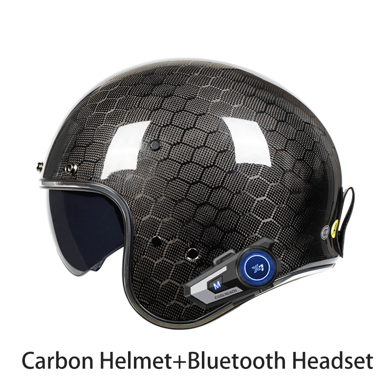 Carbon Fiber Lightweight Motorcycle Helmet - Casque Jet Léger en Fibre de
