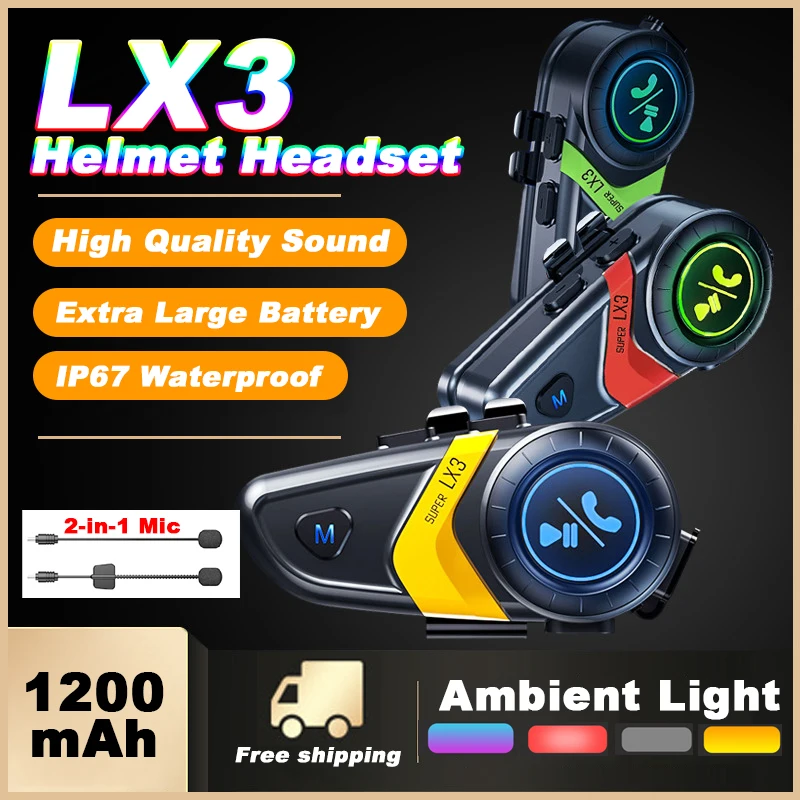 Full Face Motorcycle Helmet With Bluetooth - Écouteurs Bluetooth 5.0 étanches pour casque