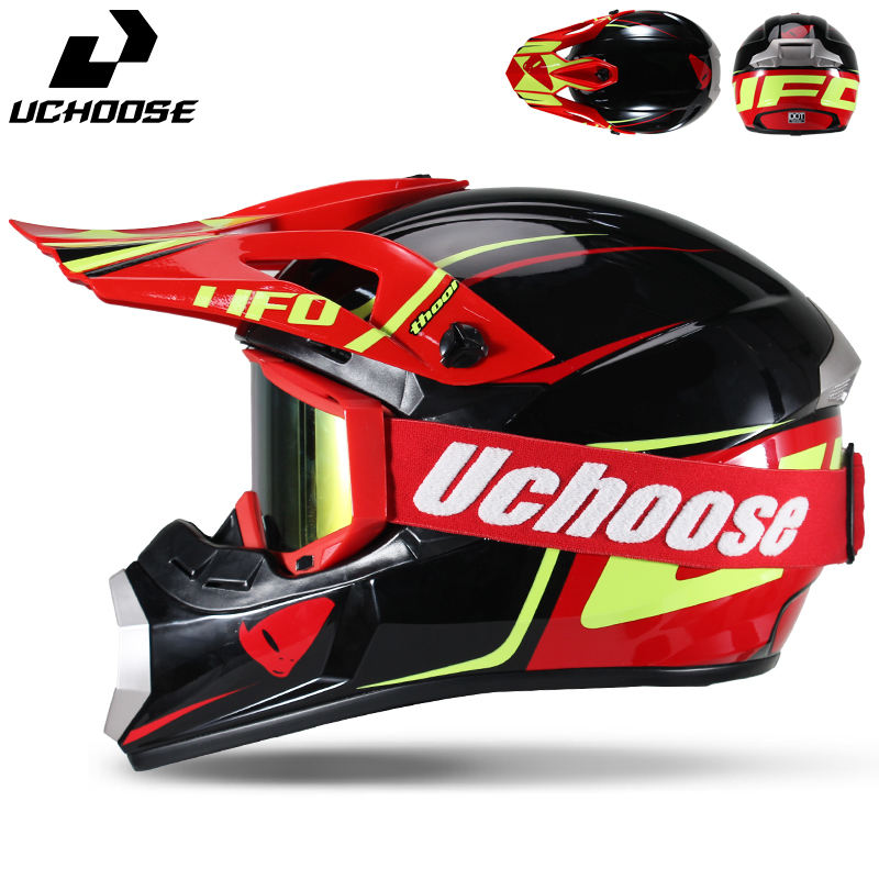 Off Road Motocross Helmet Goggles Set - Ensemble de casque de motocross Uchoose