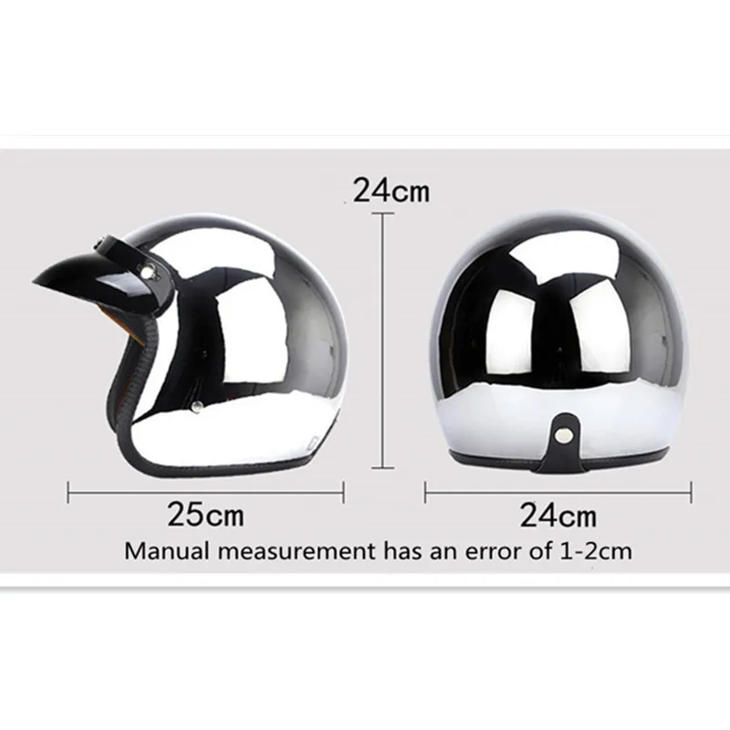 Miroir argent Chrome Moto visa - Vintage Open Face Retro Helmet avis et prix
