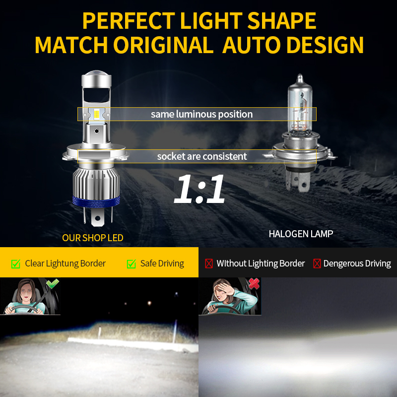 Ampoules de phares de Moto LED - Universal Motorcycle Led Headlight Projector avis et prix