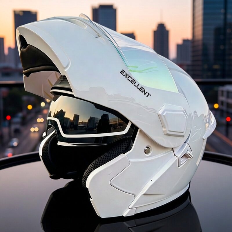 Casque de moto modulable quatr - Motorcycle Helmet Inner Sun Visor Lens avis et prix