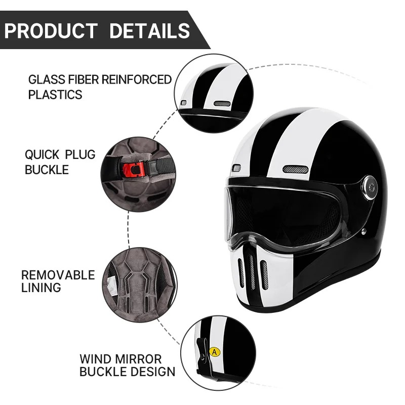Nouveau casque de moto intégra - Carbon Fiber Lightweight Motorcycle Helmet avis et prix