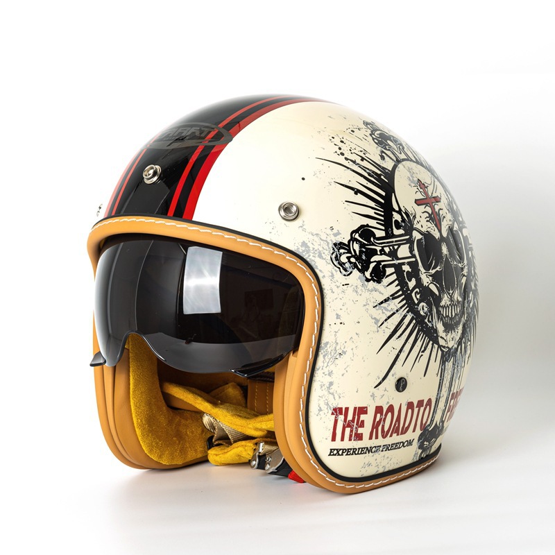Casque de moto vintage ouvert  - Vintage Open Face Retro Helmet avis et prix