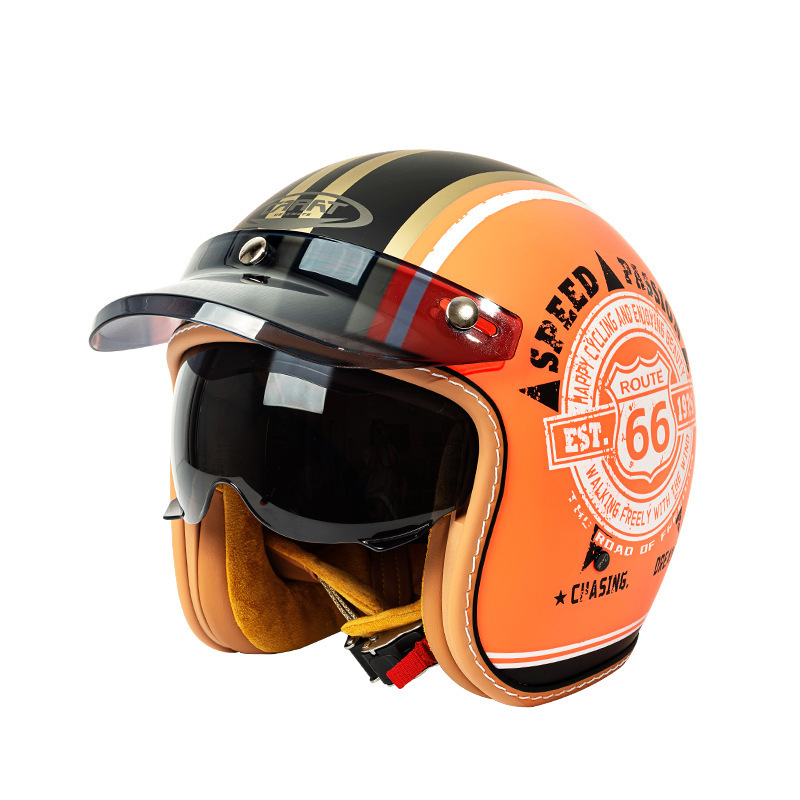 Casque de moto vintage ouvert  - Vintage Open Face Retro Helmet avis et prix