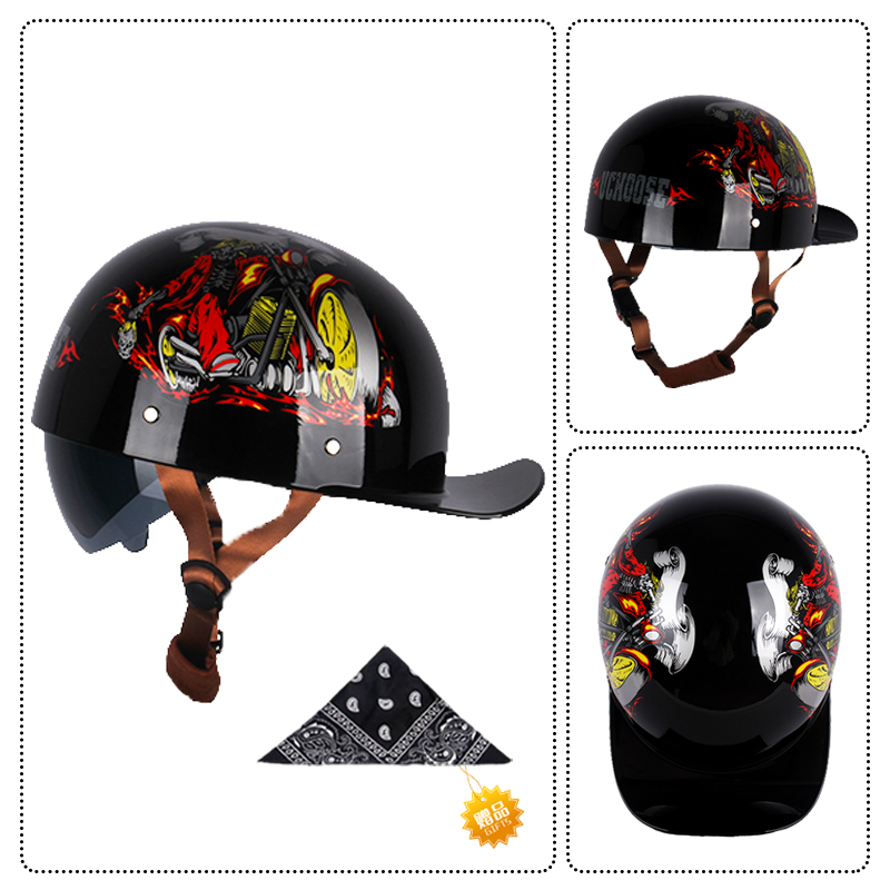 Uchoose été moto Casque DS cas - Vintage Open Face Retro Helmet avis et prix