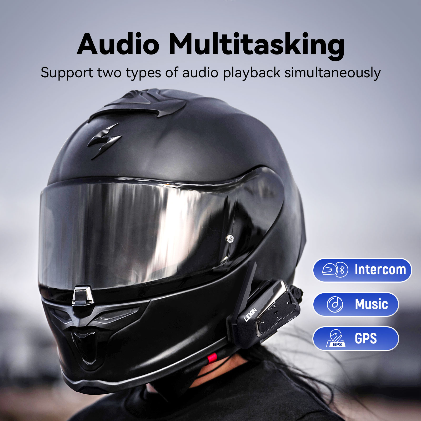 LEXIN-MeshCom-Oreillette Bluet - Universal Motorcycle Helmet Intercom Headset avis et prix