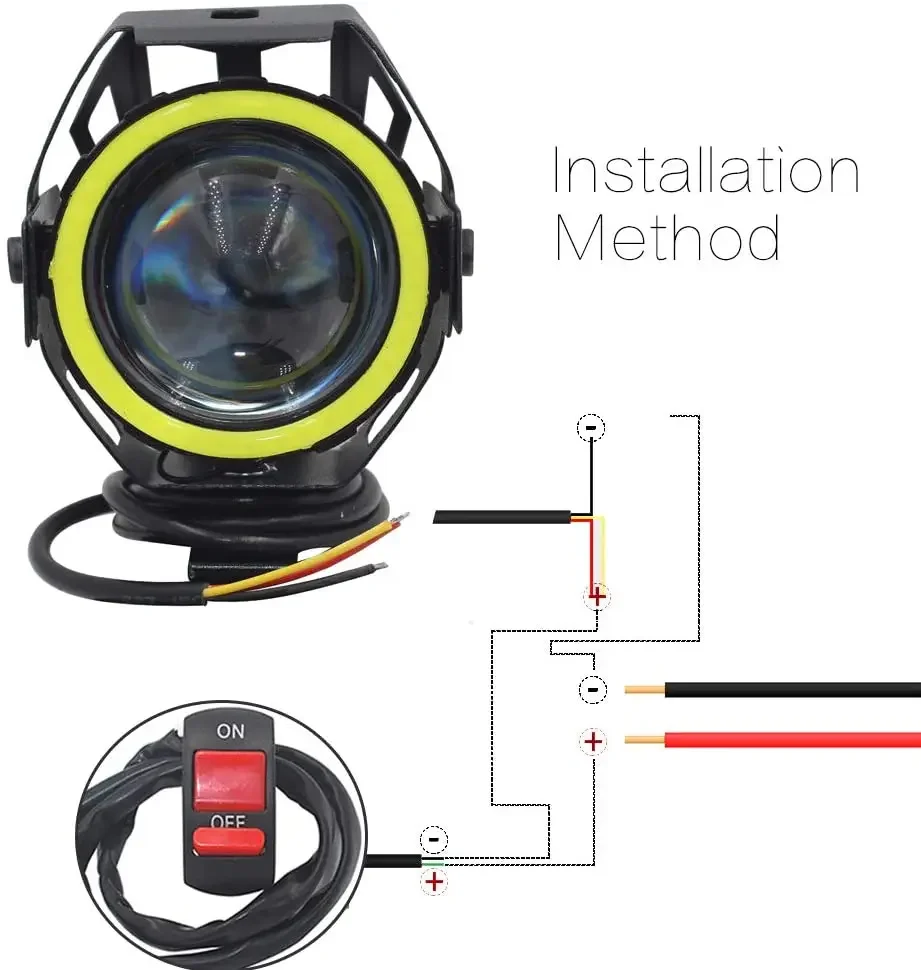 U7 LED auxiliaire lumineux Mot - Universal Motorcycle Led Headlight Projector avis et prix