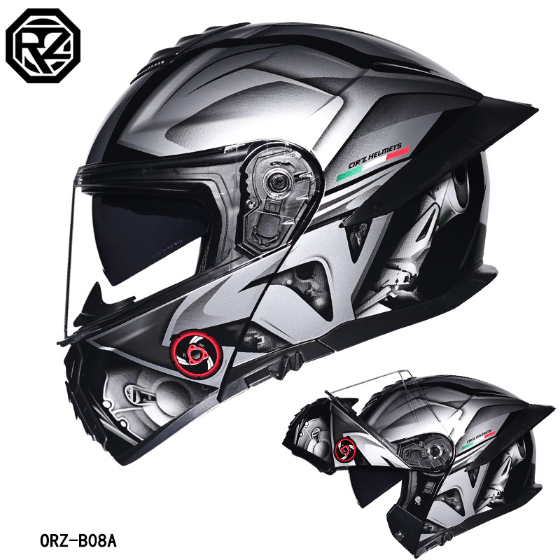 Casque de moto ORZ à double vi - Modular Flip Up Motorcycle Helmet Dot Approved avis et prix