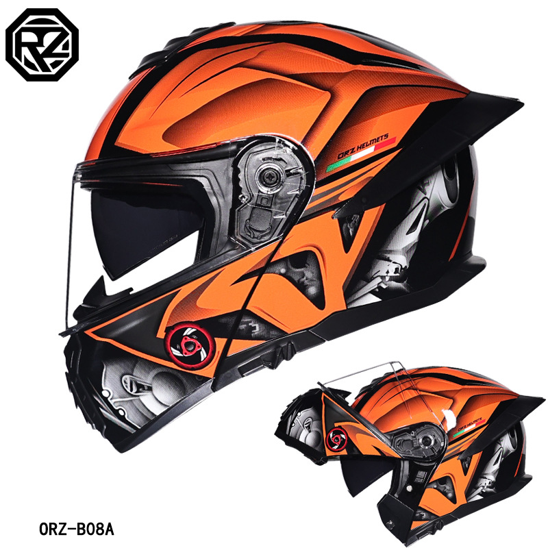 Casque de moto ORZ à double vi - Modular Flip Up Motorcycle Helmet Dot Approved avis et prix
