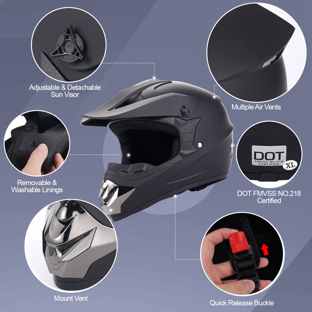 Casque de moto tout-terrain, e - Off Road Motocross Helmet Goggles Set avis et prix
