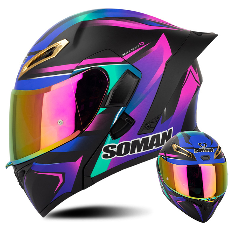 Casque de moto intégral rétro  - Modular Flip Up Motorcycle Helmet Dot Approved avis et prix