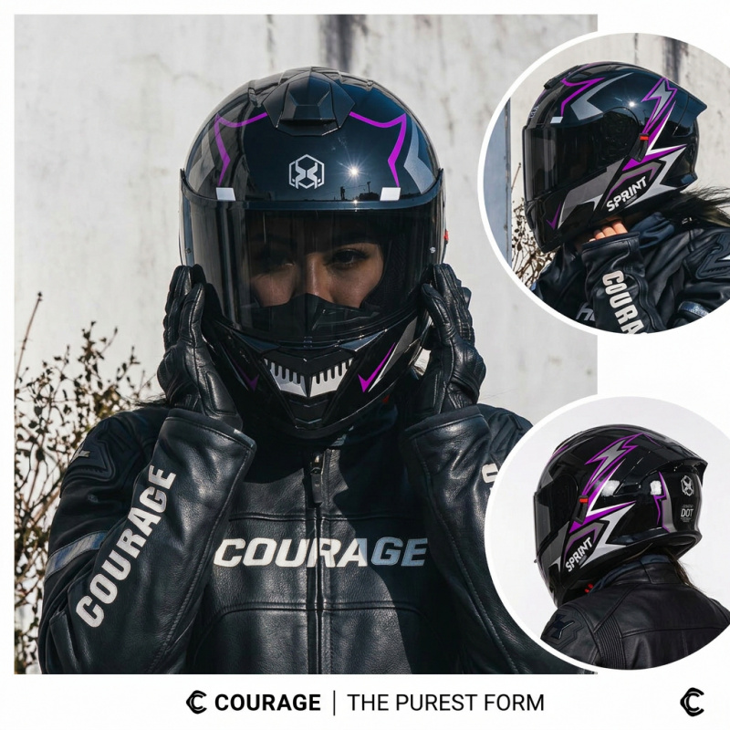 Casque de moto modulaire homol - Modular Flip Up Motorcycle Helmet Dot Approved avis et prix