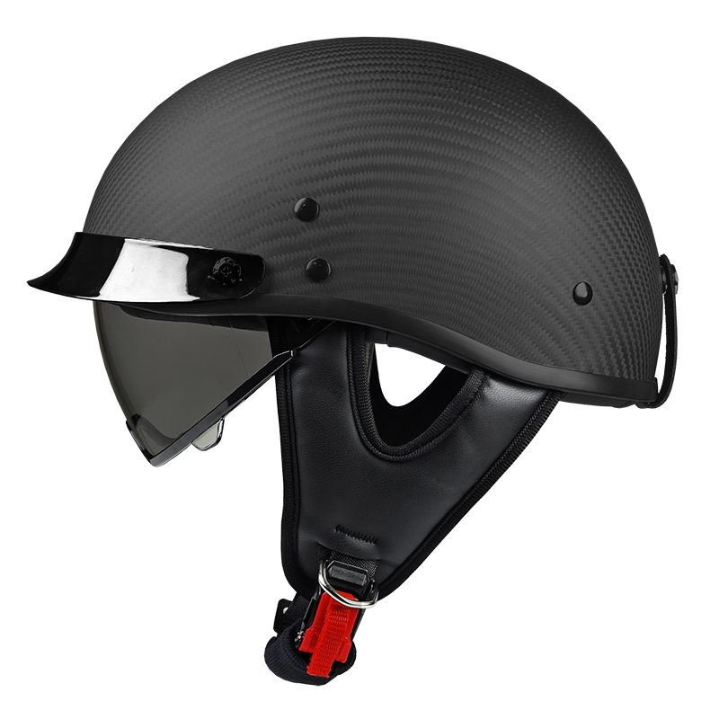 Demi-casque de moto rétro en f - Carbon Fiber Lightweight Motorcycle Helmet avis et prix