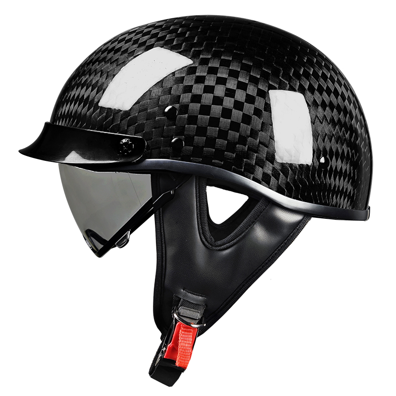 Demi-casque de moto rétro en f - Carbon Fiber Lightweight Motorcycle Helmet avis et prix