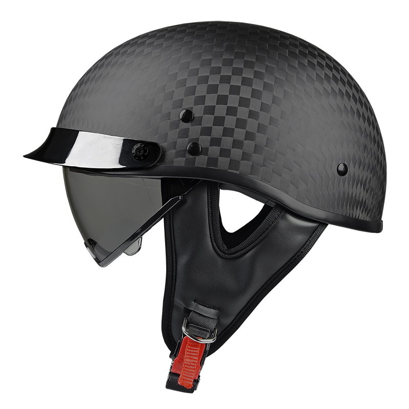 Demi-casque de moto rétro en f - Carbon Fiber Lightweight Motorcycle Helmet avis et prix
