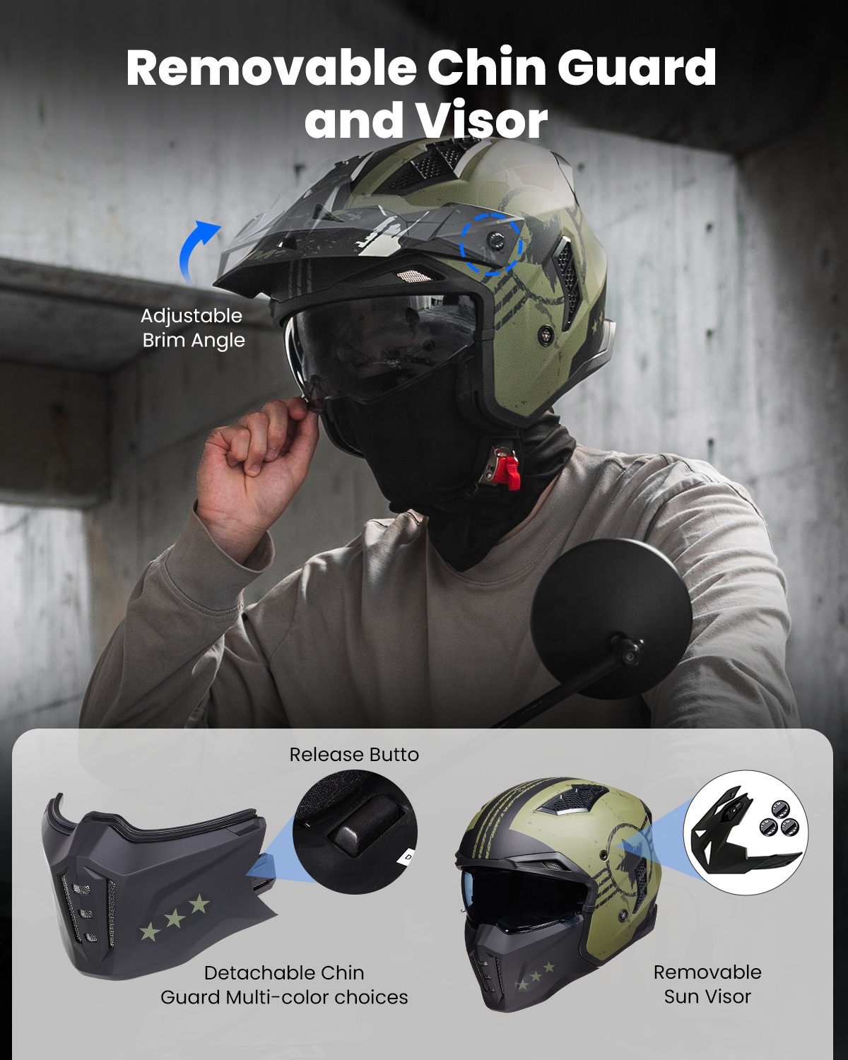 Casque de moto ouvert 3/4, cas - Vintage Open Face Retro Helmet avis et prix