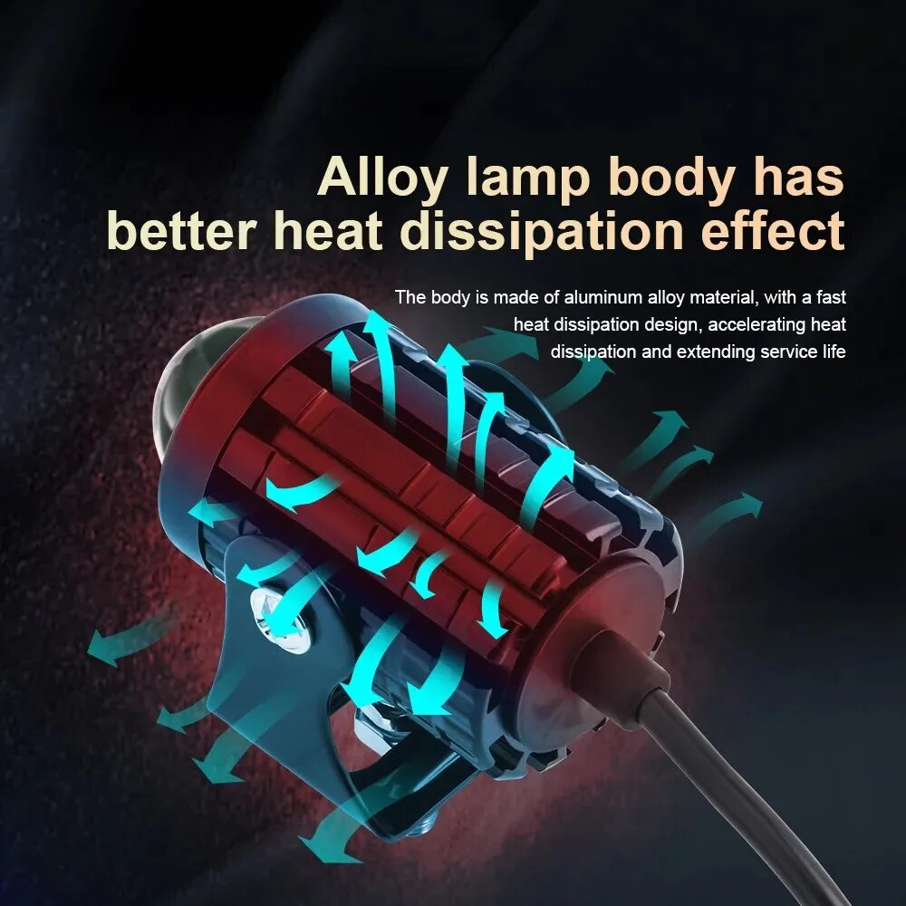 Phare LED universel pour moto, - Universal Motorcycle Led Headlight Projector avis et prix