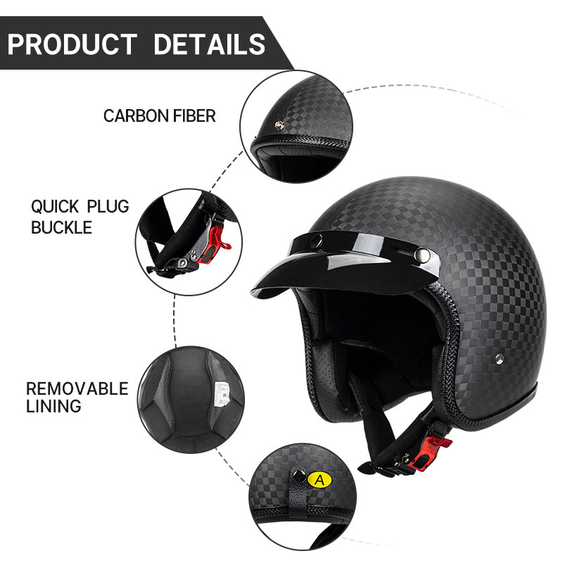 Casque de moto en fibre de car - Carbon Fiber Lightweight Motorcycle Helmet avis et prix