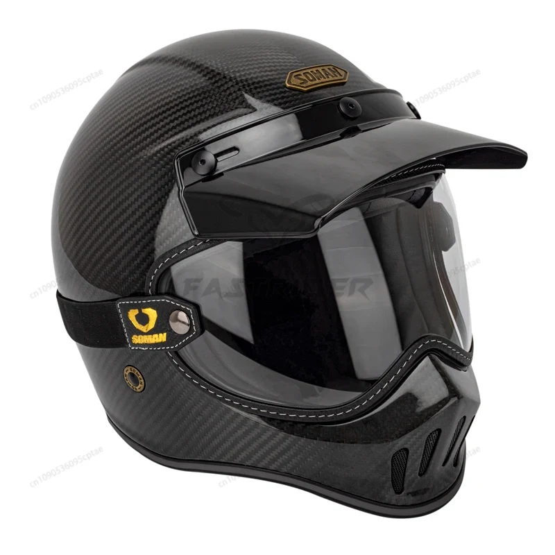 Lunettes de moto vintage SOMAN - Vintage Open Face Retro Helmet avis et prix