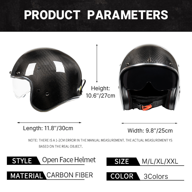 Casque Jet Léger en Fibre de C - Carbon Fiber Lightweight Motorcycle Helmet avis et prix