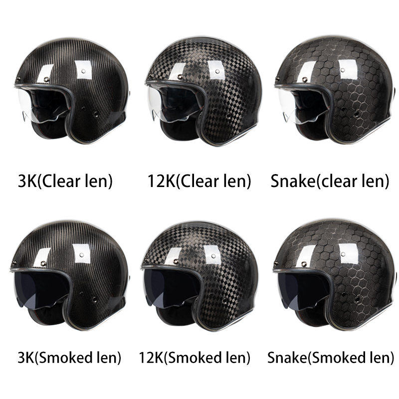 Casque Jet Léger en Fibre de C - Carbon Fiber Lightweight Motorcycle Helmet avis et prix