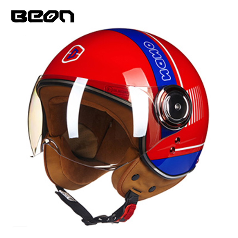 Casque de moto BEON 110B à fac - Vintage Open Face Retro Helmet avis et prix