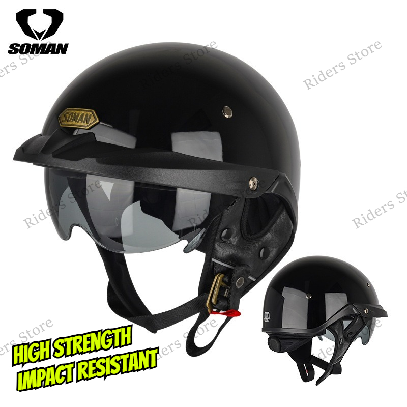 Casque rétro en fibre de carbo - Carbon Fiber Lightweight Motorcycle Helmet avis et prix