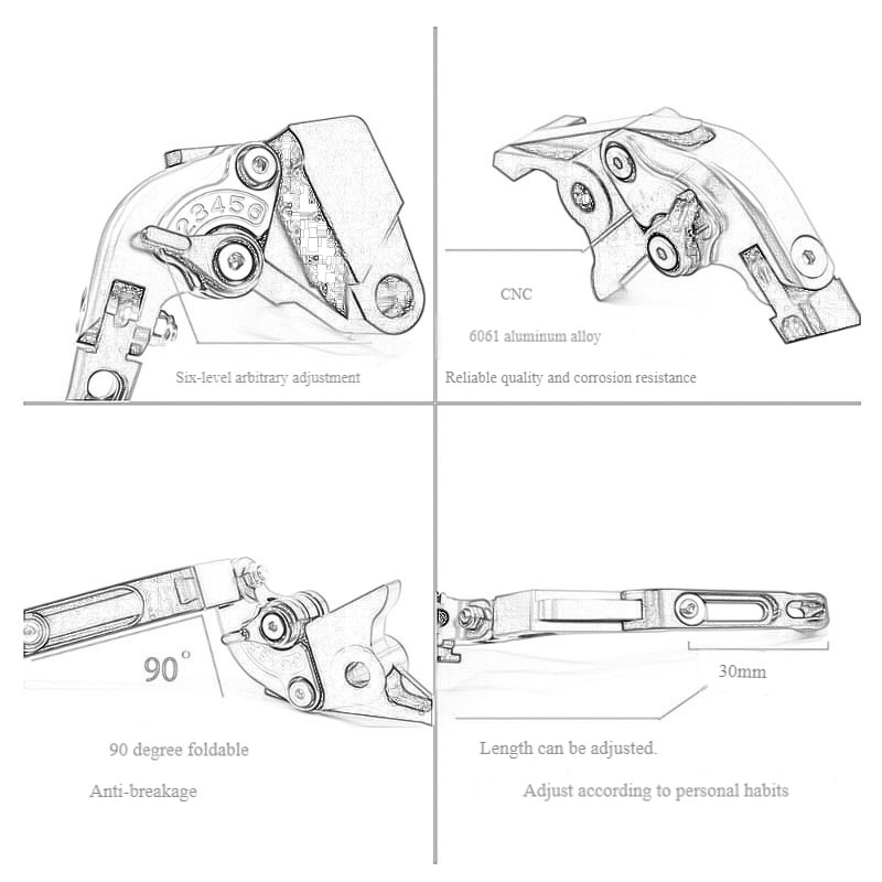 Pour Honda NC750X NC 750X2016- - Cnc Aluminum Adjustable Brake Clutch Levers avis et prix