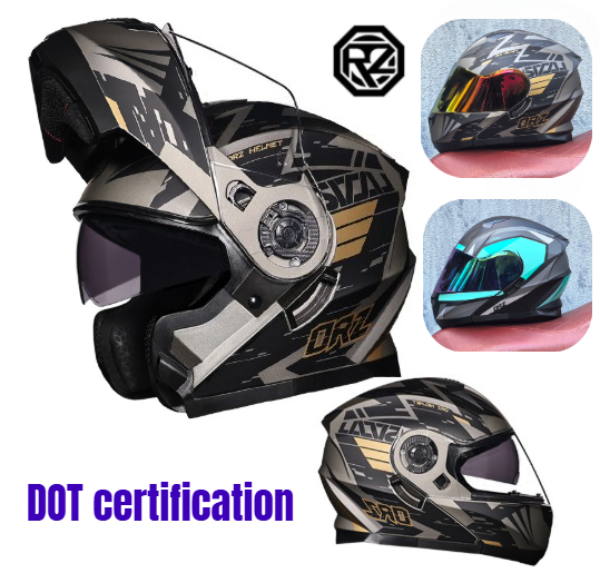 Orz-Casque de moto à visière d - Modular Flip Up Motorcycle Helmet Dot Approved avis et prix